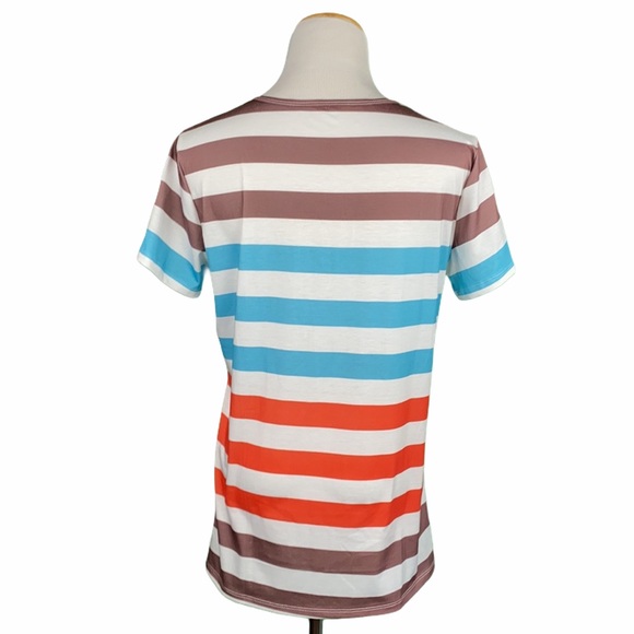 Striped V-Neck Tee - Picture 6 of 9